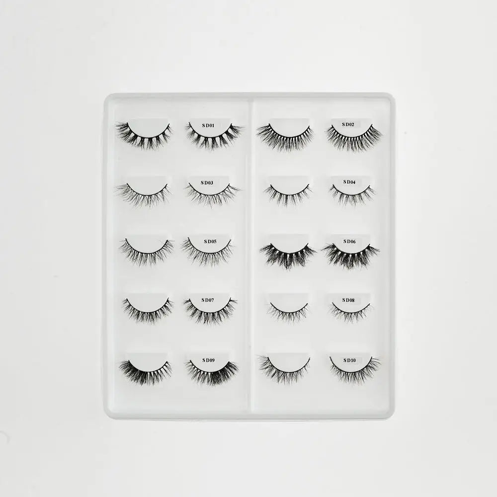 12 mm Natural 3D Mink Lashes 10 Pair Book - Eyelashes